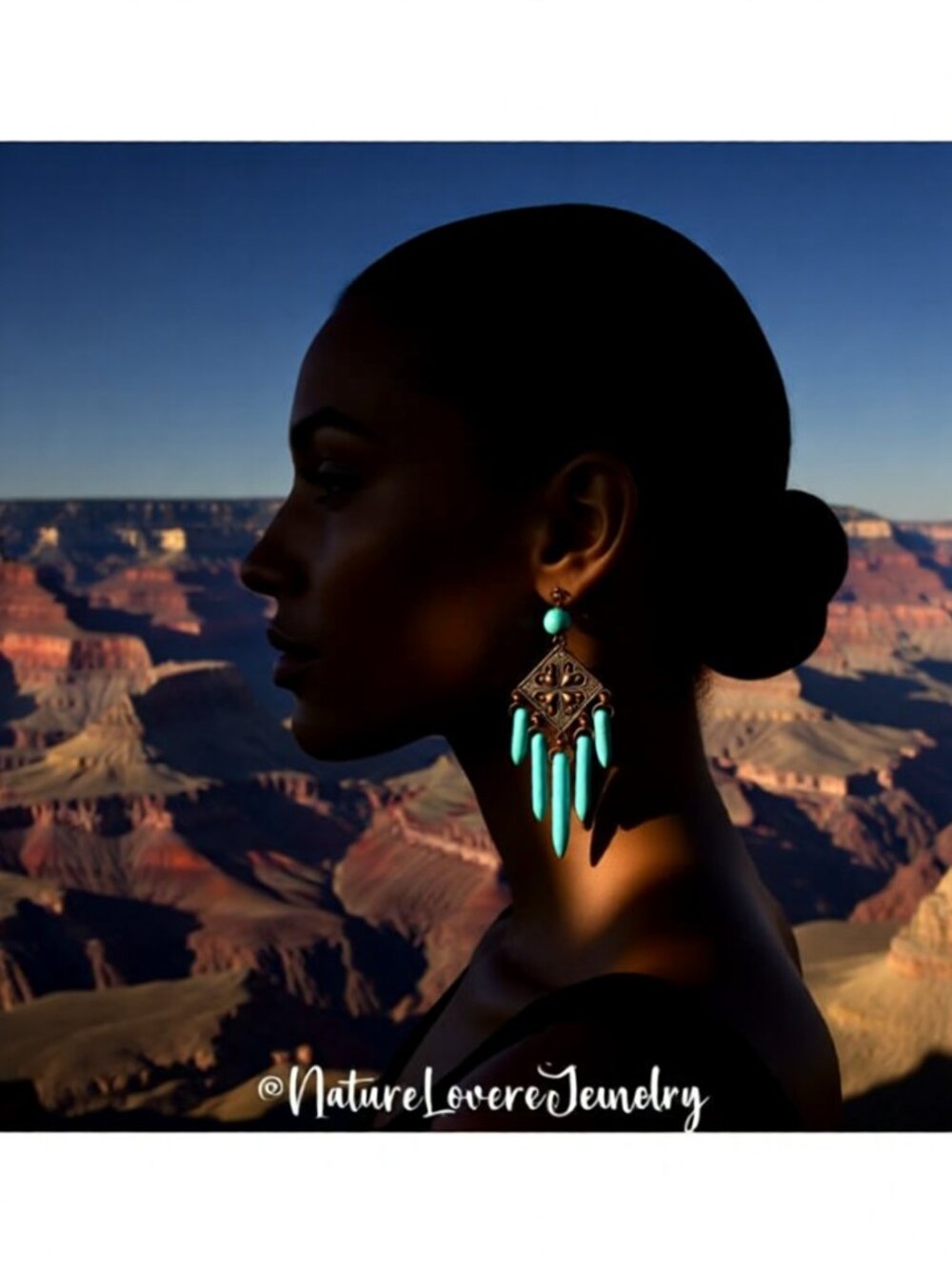 BIG!!! Southwestern Turquoise Howlite Chandelier Earrings! Copper Boho Dangle